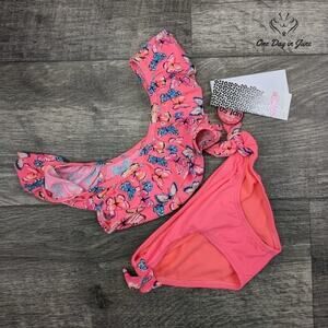 Kensie Girl Butterfly Ruffle Bikini Swimsuit Size 4